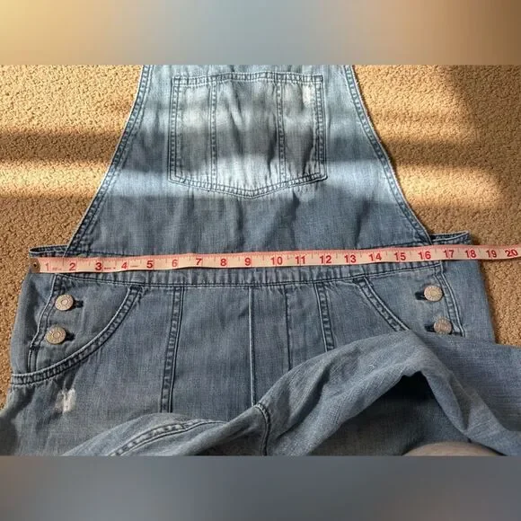 Madewell Skinny Distressed Denim Overalls Light Wash Size S